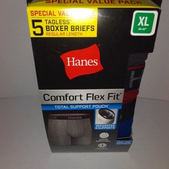 Hanes Other - Hanes XL 5 ct. Men's Tagless Boxer Briefs Comfort Flex Fit Total Support…
